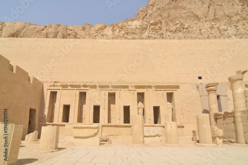 The mortuary temple of Hatshepsut  located opposite the city of Luxor, Egypt