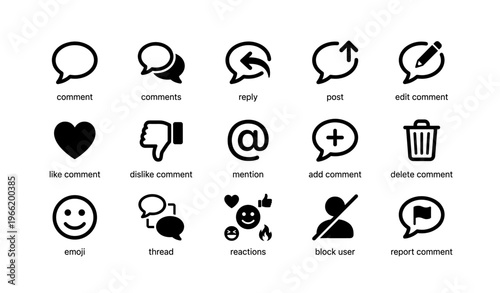 Social media icons for commenting and interaction features