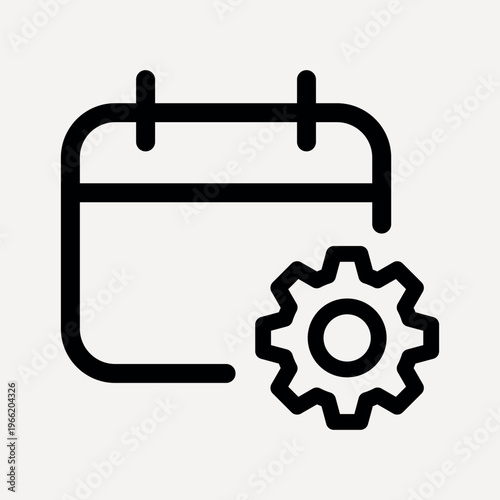 Calendar icon with gear settings vector