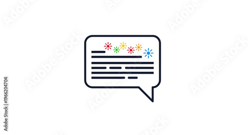 Colorful chat box with symbols.