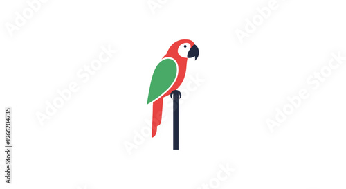 Colorful Parrot Perched on Stand.