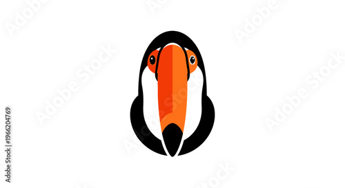 Colorful Toucan Bird Head Closeup Portrait.