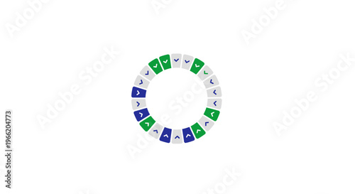 Colorful puzzle pieces circle shape.