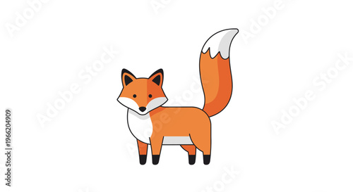 Cartoon illustration of a fox standing.
