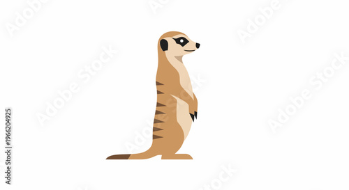 Cartoon meerkat standing on hind legs.