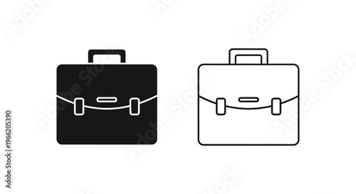 briefcases with handle and buckle Vector
