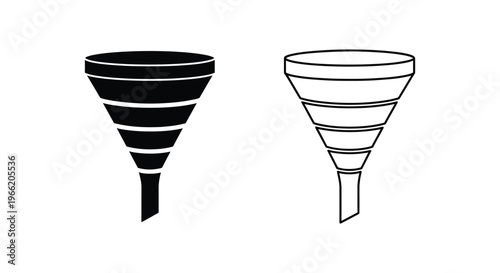 two funnel shapes with horizontal lines Vector