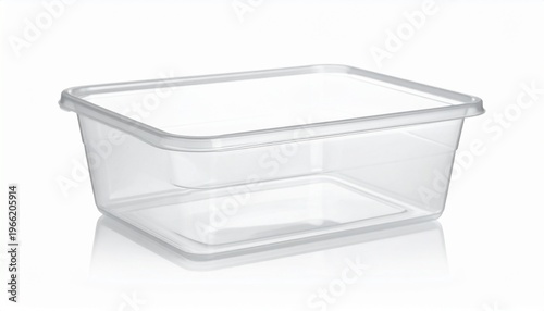 Clear plastic storage box with lid