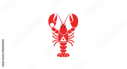 Red Lobster Seafood Crustacean Illustration.