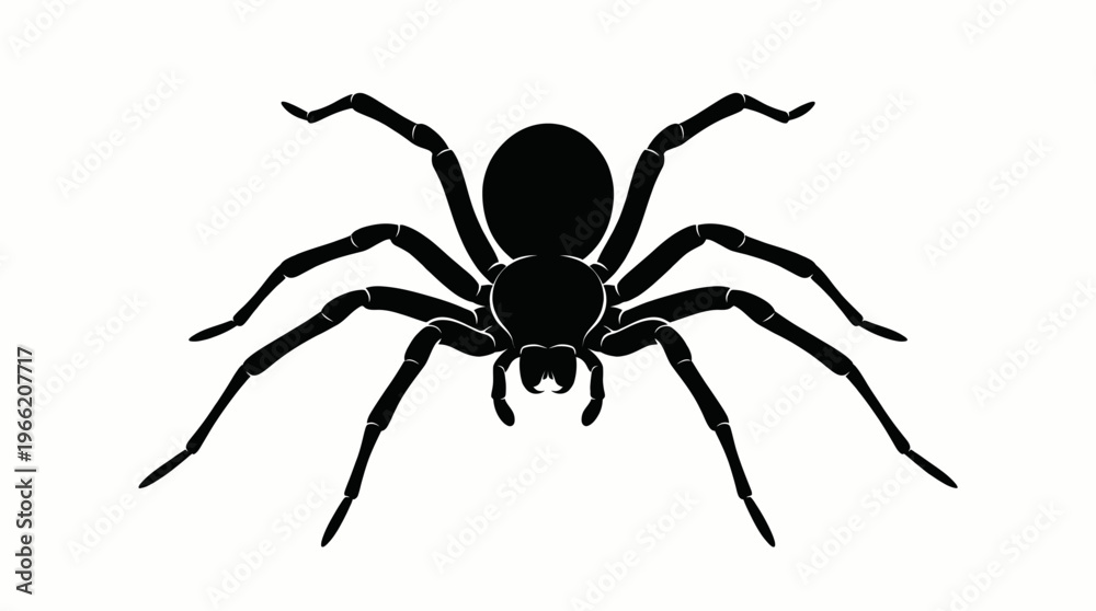 Fototapeta premium silhouette of a spider in flat vector style