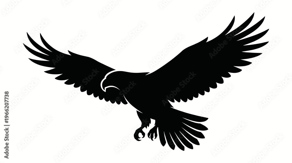 Fototapeta premium silhouette of a soaring eagle bird of prey