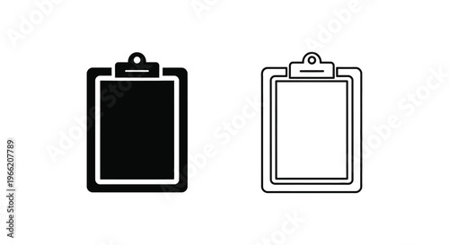 a black and a white clipboard icon side by side Vector
