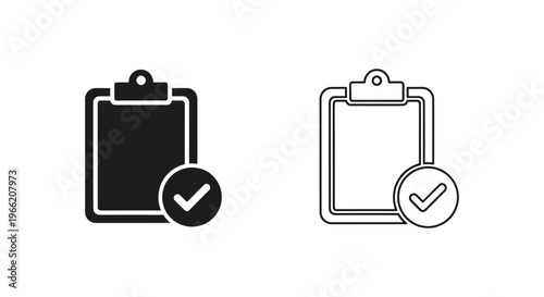 clipboard icons with check marks Vector