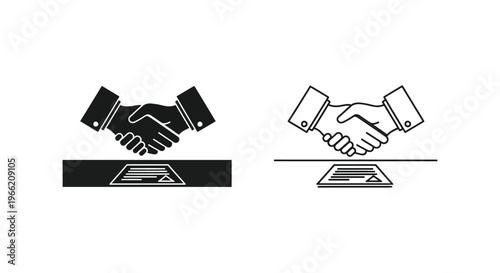 business partnership and handshake agreement Vector
