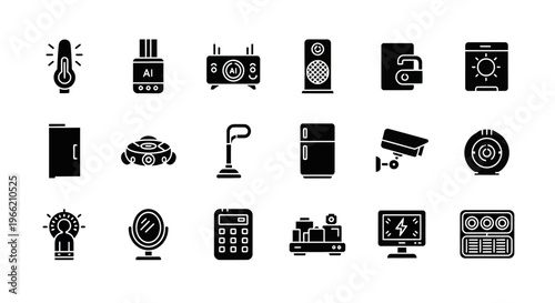 Collection of various electronic devices icons.