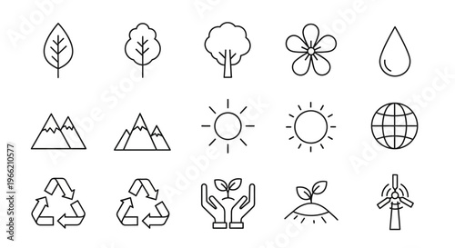Eco friendly icons for green business.