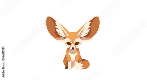 Fennec Fox with Large Ears Portrait.