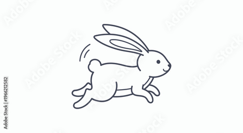 Fast Running Little White Rabbit.
