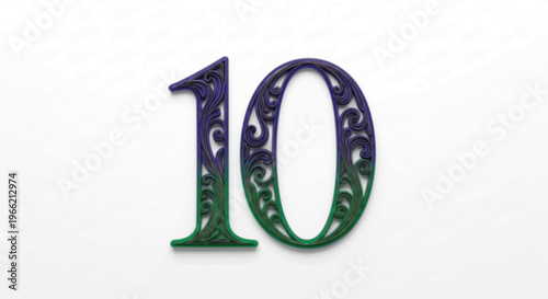 colored number 10 written in an elegant way .