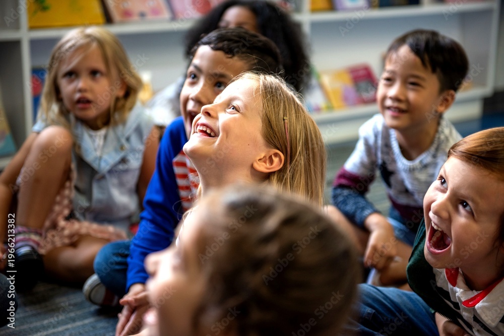 Fototapeta premium Joyful children engaged together