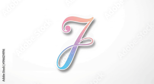  colored number 7 written in an elegant way .
