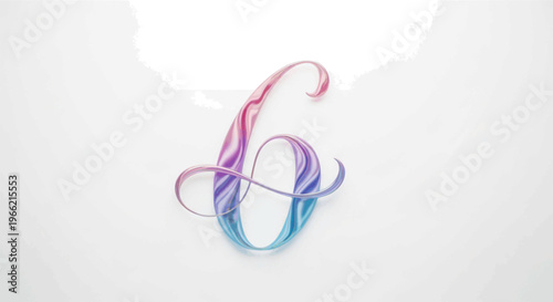 colored number 6 written in an elegant way .