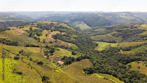 Countryside of Rio Grande do Sul. Brazil. Drone footage.