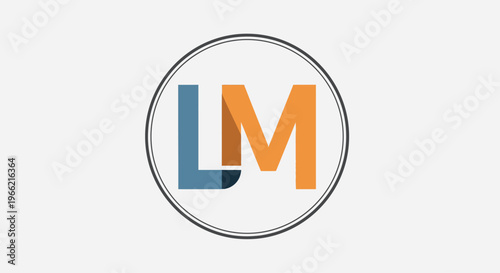LM Monogram Logo Design in Circle Frame.