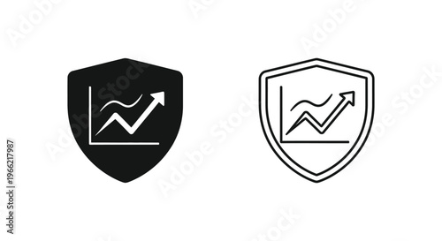 Free Download Shield icons with line graph and arrow Vector - GFXLoad