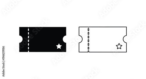 two perforated tickets with star designs Vector