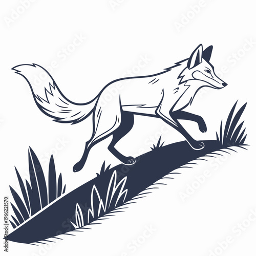 Running fox vector image symbolizing speed, freedom, nature, agility, and wild spirit