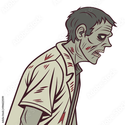 Zombie Undead Rotten image vector isolated on white background.