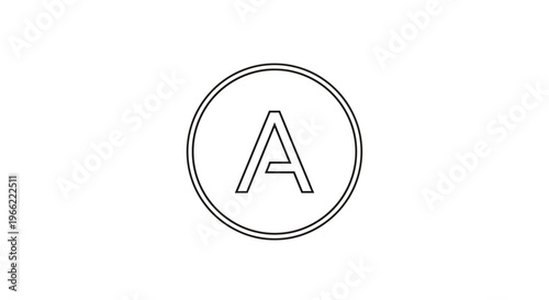 Free Download Simple Line Art Letter A in Circle Vector Graphic. - GFXLoad