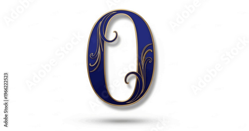 colored number 0 written in elegant way