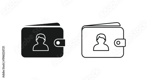 wallet with a person's profile Vector