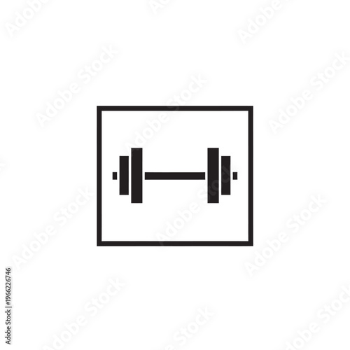 Simple Dumbbell Icon Representing Fitness and Strength Training.