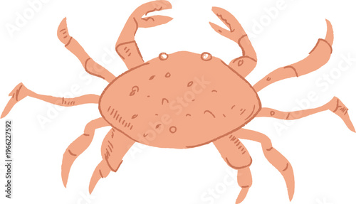 Crab Spreading Claws Cartoon