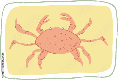 Crab Walking Side View Cartoon