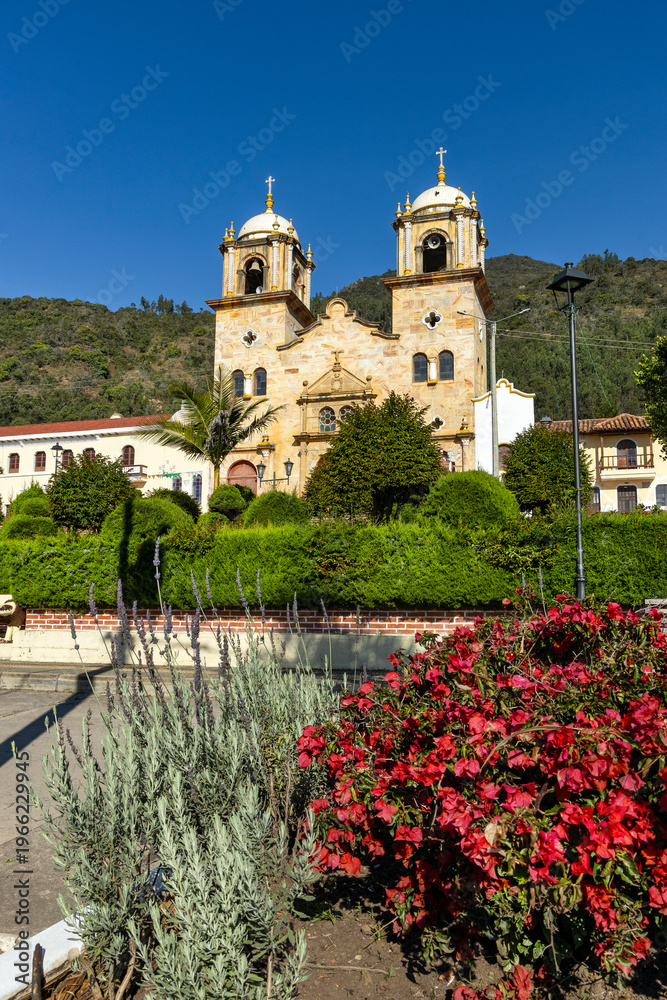 Naklejka premium Sativanorte, Boyaca - Colombia. February 28, 2026. San Jose Parish, a Catholic church.