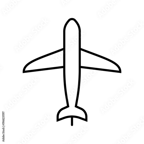 Airplane transport icon. Transport and aviation line symbol. Black and white.