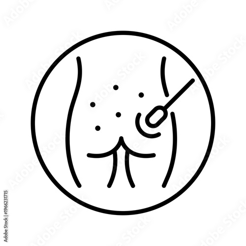 Skin medicine icon. Healthcare and dermatology line symbol. Black and white.