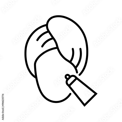 Skin rejuvenation icon. Beauty and skincare line symbol. Black and white.