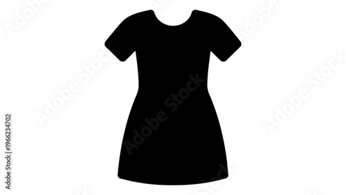 Black silhouette icon of a simple shortsleeved house dress