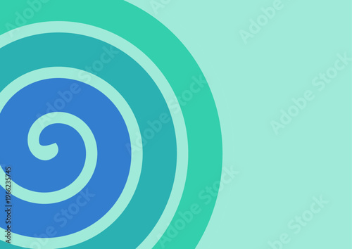 Abstract blue and teal spiral vortex background with circular wave effect.