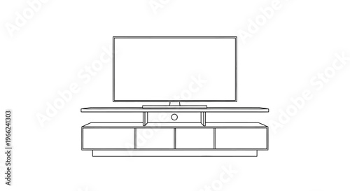 Modern Television Set on a Sleek Media Console.