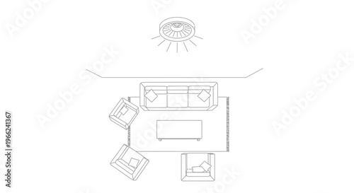 Overhead view of a modern office or study room with a desk and chairs.