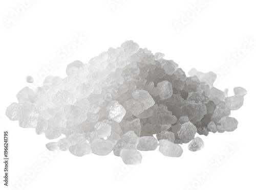 Cuadro en lienzo Isolated coarse white crystalline salt, rock salt, or sugar pile with individual