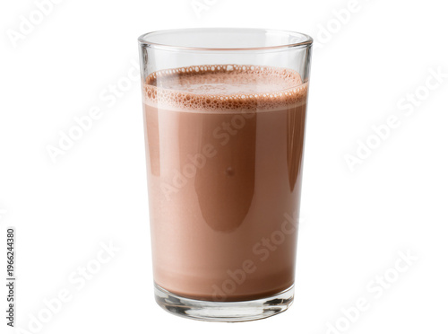 Canvastavla Isolated delicious glass of chocolate milk with foam, refreshing and sweet dairy drink