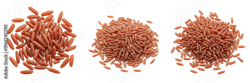 Slika na platnu Red rice grains Oryza sativa red bran rice Himalayan Bhutanese rice raw uncooked