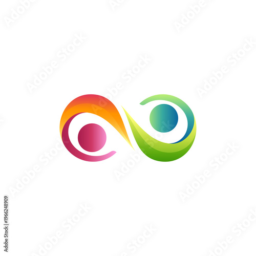 connect people  logo design vector with 3d in colorful